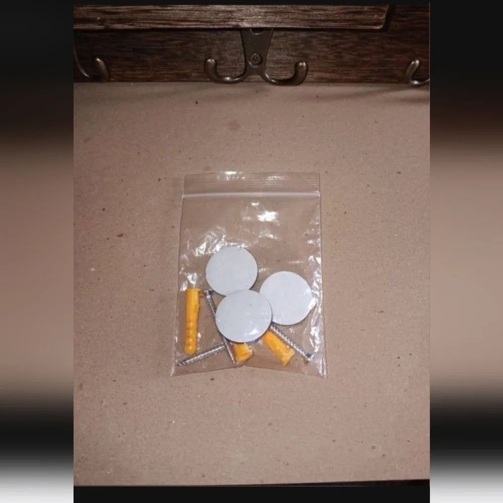 Brown Wooden Mail Organizer with Hooks
